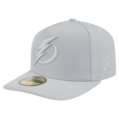 Men's New Era Gray Tampa Bay Lightning Color Pack A-Frame 59FIFTY Fitted Hat