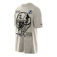 Men's New Era Tan Tampa Bay Lightning Goalie Mask T-Shirt
