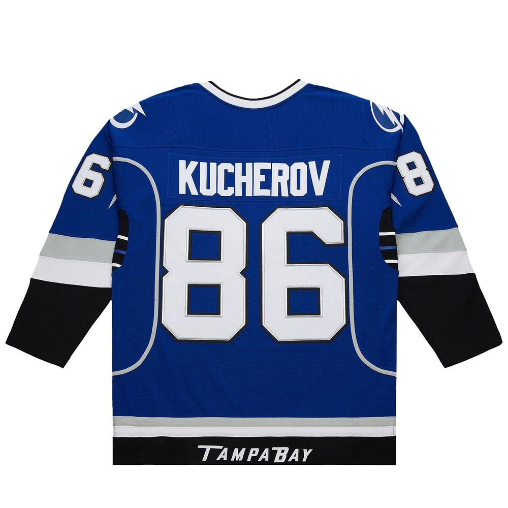 Maillot bleu de jeu puissance 2013-14 Nikita Kucherov pour homme du Lightning Tampa Bay