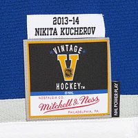 Maillot bleu de jeu puissance 2013-14 Nikita Kucherov pour homme du Lightning Tampa Bay