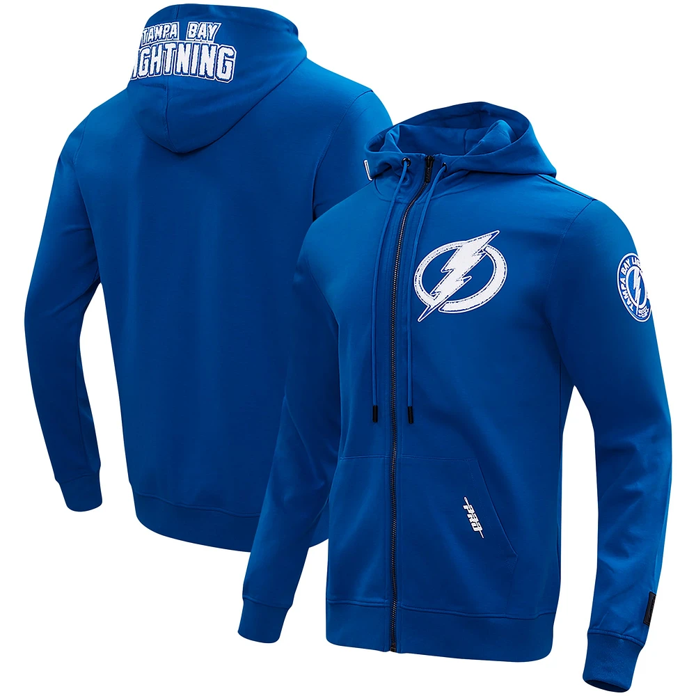 Veste à capuche entièrement zippée en chenille classique Pro Standard Blue Tampa Bay Lightning pour hommes