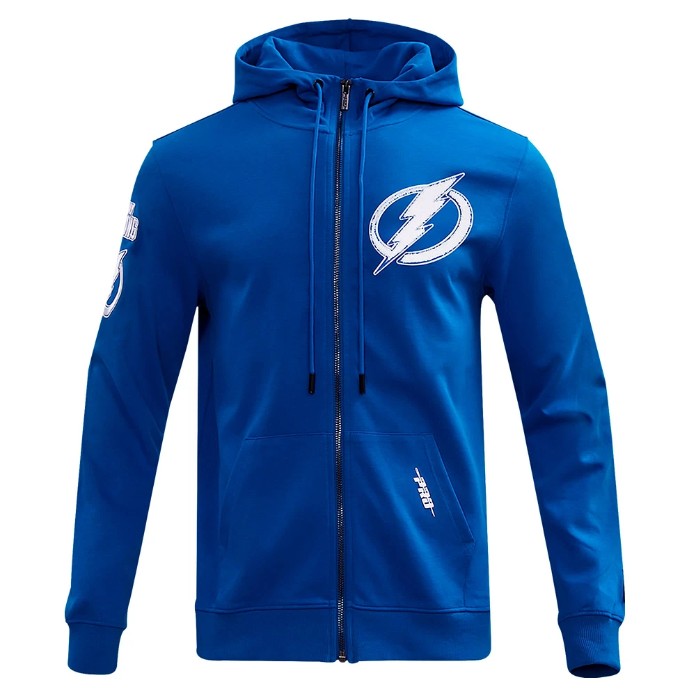 Veste à capuche entièrement zippée en chenille classique Pro Standard Blue Tampa Bay Lightning pour hommes