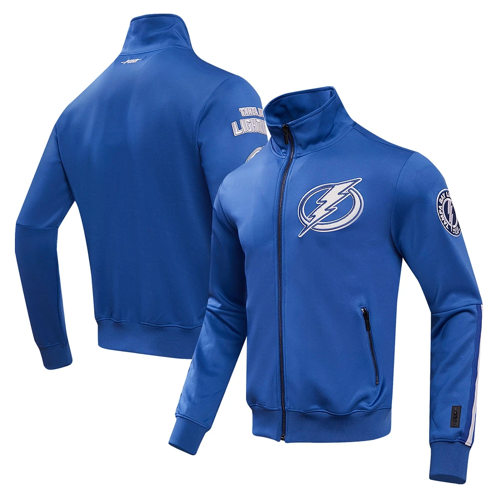 Veste de survêtement entièrement zippée en chenille classique Pro Standard du Lightning Tampa Bay pour hommes, bleue