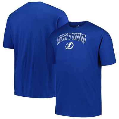 T-shirt bleu avec logo Profile pour hommes du Lightning de Tampa Bay Big & Tall Arch Over