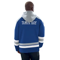 Men's Starter Blue/Gray Tampa Bay Lightning Hockey Pullover Hoodie