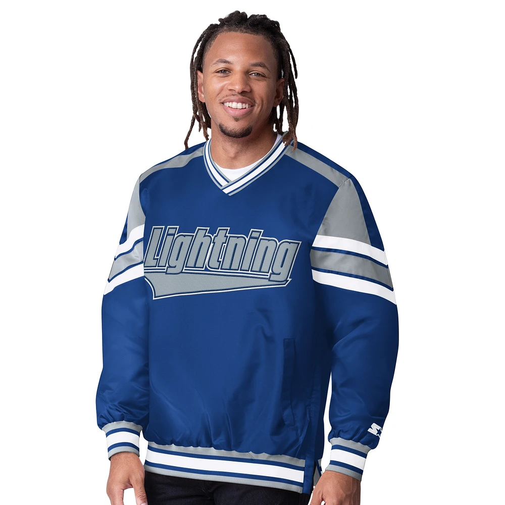 Men's Starter  Blue Tampa Bay Lightning Reliver I V-Neck Pullover Jacket