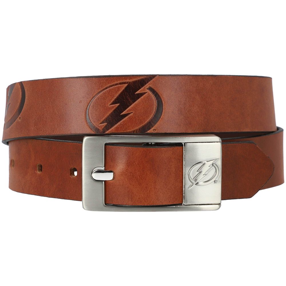 Men&s Texas Longhorns Brandish Leather Belt, Size: 32, Brown