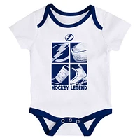 Newborn & Infant Tampa Bay Lightning Legend Three-Piece Bodysuit Set