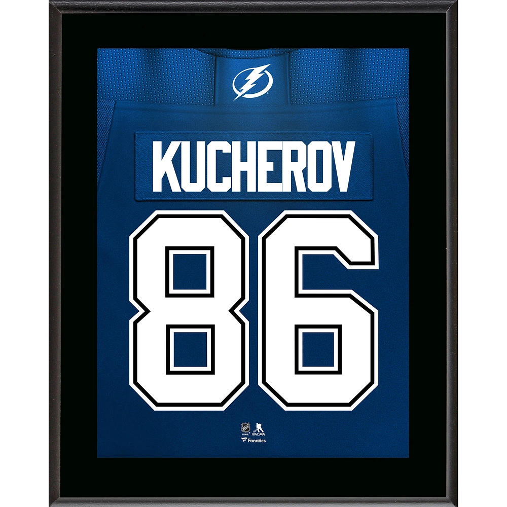 Plaque de joueur sublimée avec numéro de maillot de 10,5" x 13" de Nikita Kucherov Tampa Bay Lightning