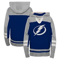 Sweat à capuche lacets et col en V revisité bleu préscolaire du Lightning de Tampa Bay sans âge