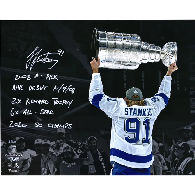 Lids Steven Stamkos Tampa Bay Lightning Fanatics Authentic Unsigned White  Jersey Skating Photograph