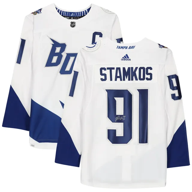 Steven Stamkos Tampa Bay Lightning Autographed Blue Adidas Authentic Jersey  with 2020 Stanley Cup Final Patch