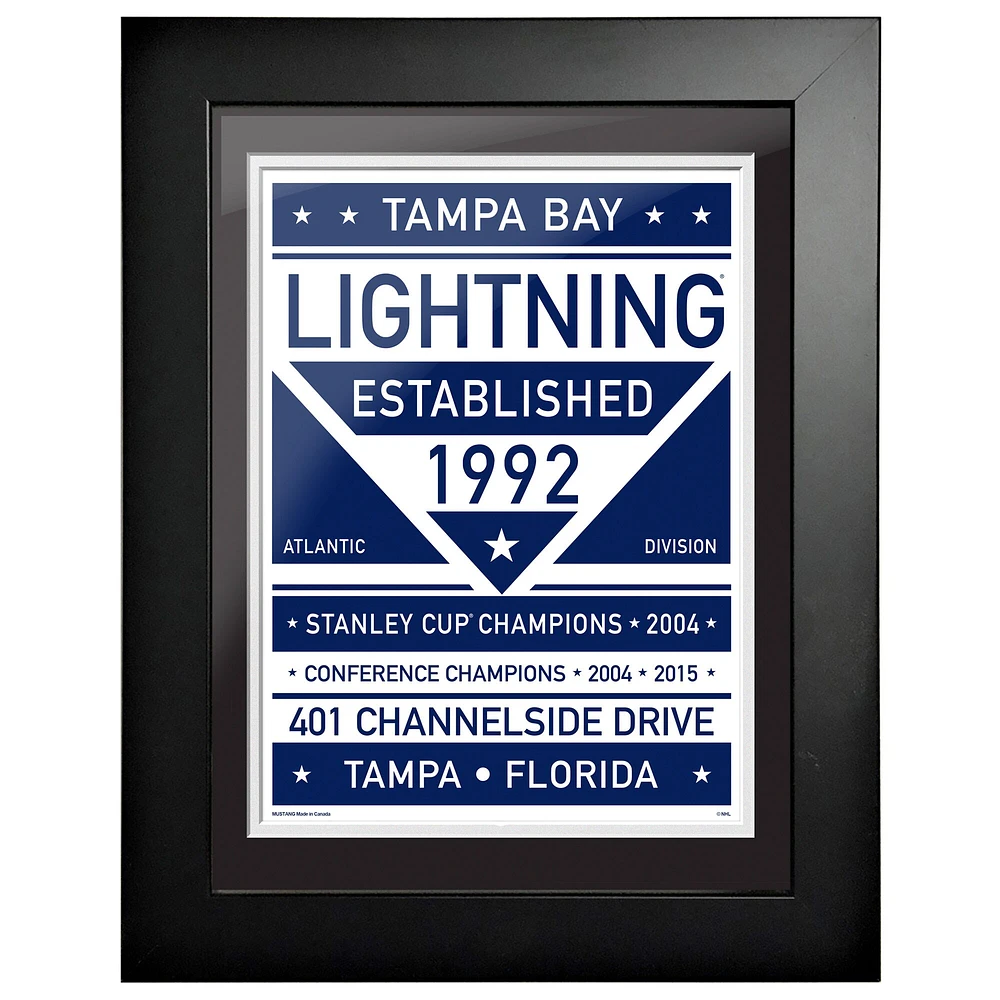 Tampa Bay Lightning - Oeuvre encadrée bicolore 12'' x 16''