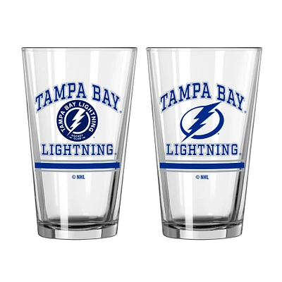 Lightning de Tampa Bay 16oz. Verre à pinte, paquet de deux