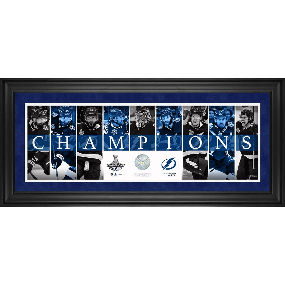 Lids Tampa Bay Lightning Fanatics Authentic 2021 Stanley Cup Champions  Framed 10' x 30' Champions Panoramic with a Piece of Game-Used Net from the  2021 Stanley Cup Final - Limited Edition of