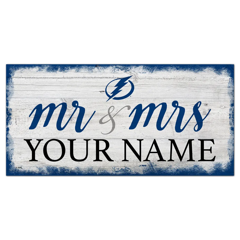 Lids Tampa Bay Lightning 6 x 12 Personalized Mr. & Mrs. Script Sign