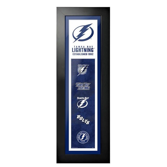 Tampa Bay Lightning - 6'' x 22'' Logos to History Art encadré