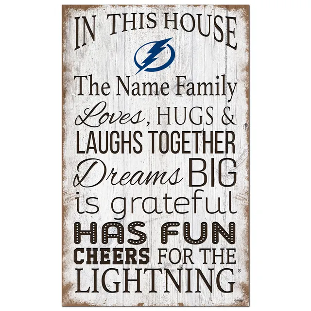 Tampa Bay Lightning 11 x 19 Personalized Team Color Welcome Sign