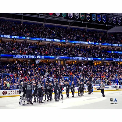 Tampa Bay Lightning Unsigned Franchise Record Win Streak Celebration Photograph