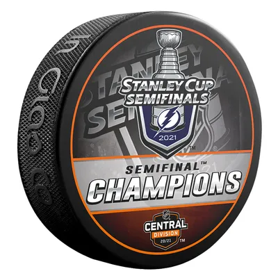 Tampa Bay Lightning 2021 Stanley Cup Champions Mahogany Three Hockey Puck  Logo Display Case
