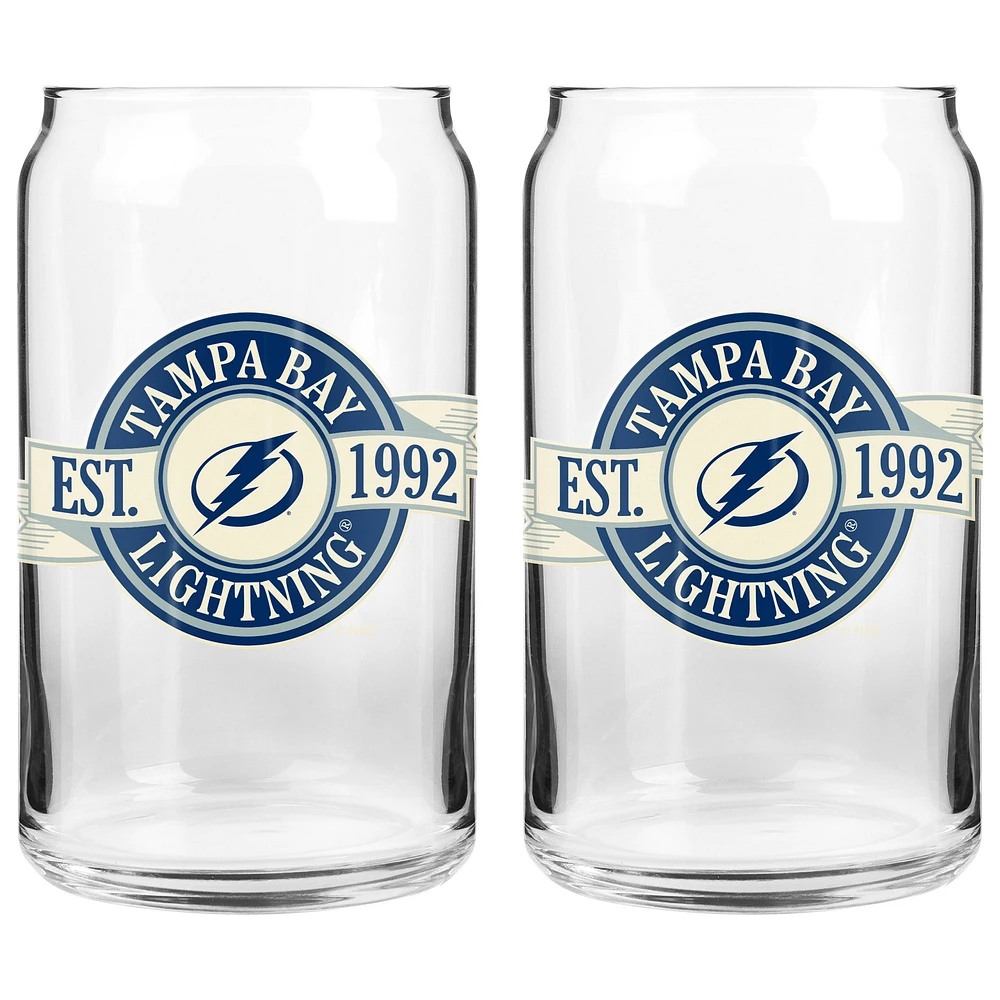 The Sports Vault Tampa Bay Lightning 16 oz. Two-Pack Can Glass Set