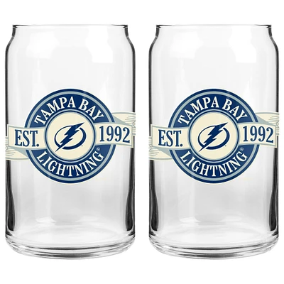 Le Sports Vault Tampa Bay Lightning 16 oz. Ensemble de deux verres à canettes