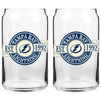 Le Sports Vault Tampa Bay Lightning 16 oz. Ensemble de deux verres à canettes