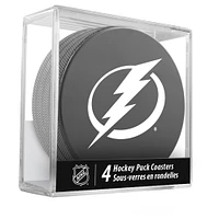 The Sports Vault Tampa Bay Lightning Ensemble de quatre dessous de verre en forme de rondelle