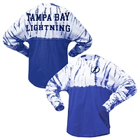 Unisex Spirit Jersey Blue Tampa Bay Lightning Crystal Half Dye Long Sleeve T-Shirt