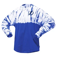 Unisex Spirit Jersey Blue Tampa Bay Lightning Crystal Half Dye Long Sleeve T-Shirt