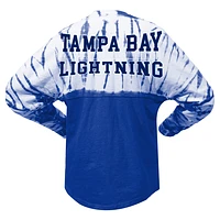 T-shirt unisexe Spirit Jersey bleu Tampa Bay Lightning Crystal Half Dye à manches longues