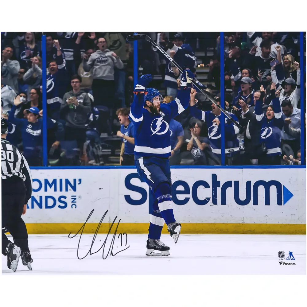 Lids Victor Hedman Tampa Bay Lightning Fanatics Authentic Autographed 16''  x 20'' Blue Jersey Celebrating Photograph
