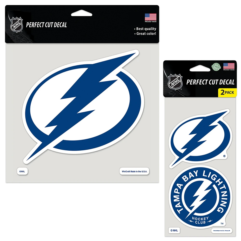 Lot de deux autocollants WinCraft Tampa Bay Lightning Perfect Cut