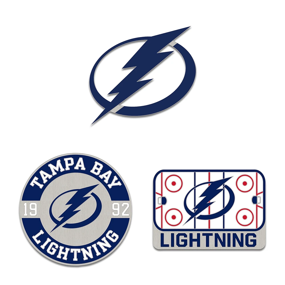 WinCraft Tampa Bay Lightning Three-Piece Collector Pin Set