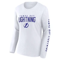 Women's Fanatics  White Tampa Bay Lightning Long Sleeve T-Shirt