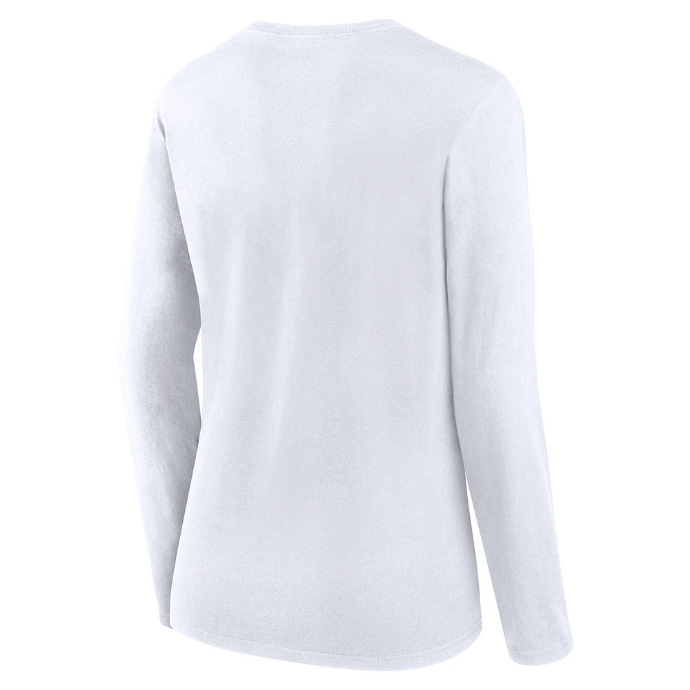 Women's Fanatics  White Tampa Bay Lightning Long Sleeve T-Shirt
