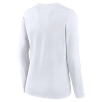 Women's Fanatics  White Tampa Bay Lightning Long Sleeve T-Shirt