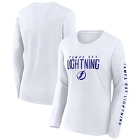 Women's Fanatics  White Tampa Bay Lightning Long Sleeve T-Shirt