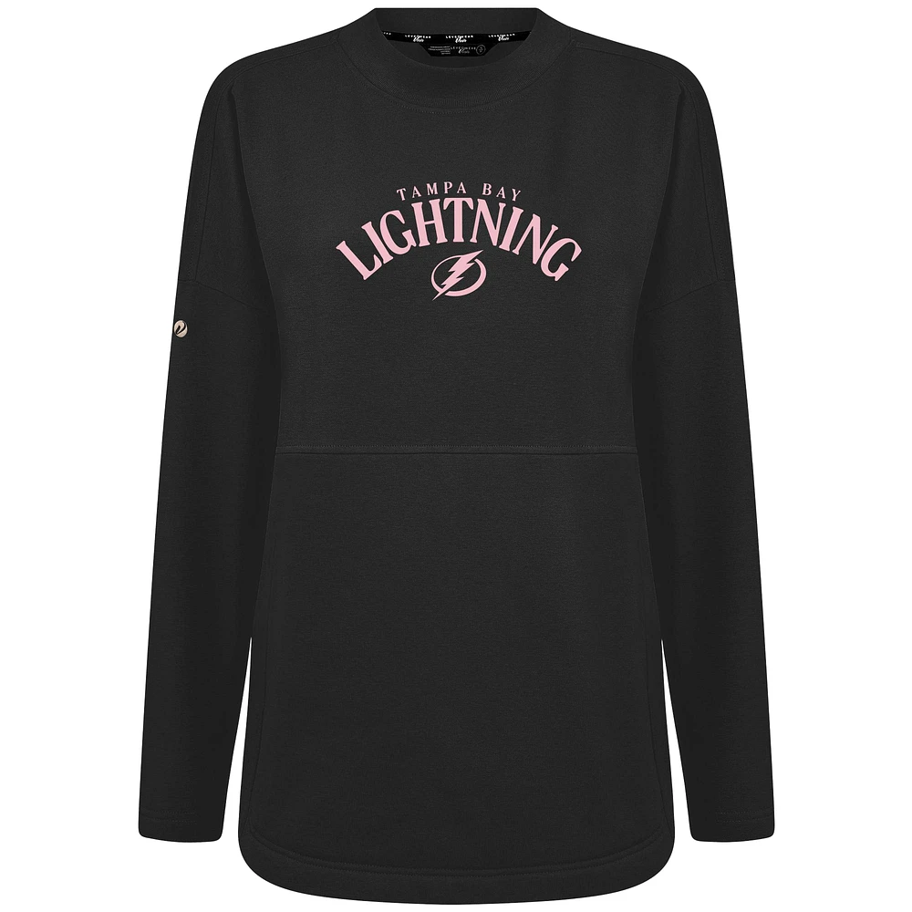 Women's Levelwear  Black Tampa Bay Lightning Mother's Day Beaudry Arched Pullover Sweatshirt
