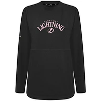 Women's Levelwear  Black Tampa Bay Lightning Mother's Day Beaudry Arched Pullover Sweatshirt