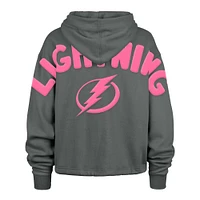 Sweat à capuche court Bright Side Venice '47 gris pour femme Tampa Bay Lightning