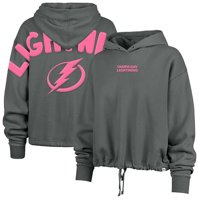 Sweat à capuche court Bright Side Venice '47 gris pour femme Tampa Bay Lightning
