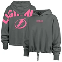 Sweat à capuche court Bright Side Venice '47 gris pour femme Tampa Bay Lightning