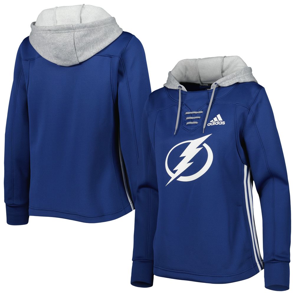 Adidas Women's adidas Blue Tampa Bay Lightning Skate Lace Primeblue Pullover Hoodie | City