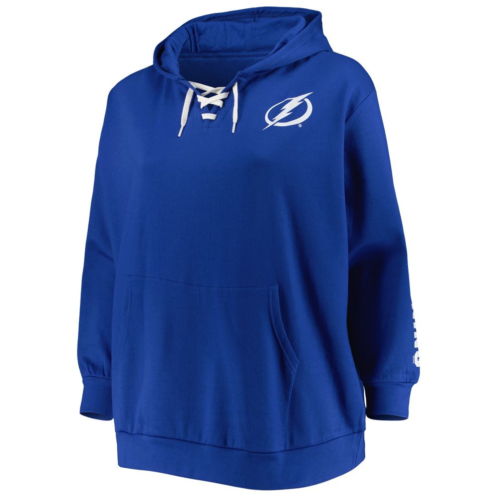 Women's Andrei Vasilevskiy Royal Tampa Bay Lightning Plus Lace-Up V-Neck Pullover Hoodie