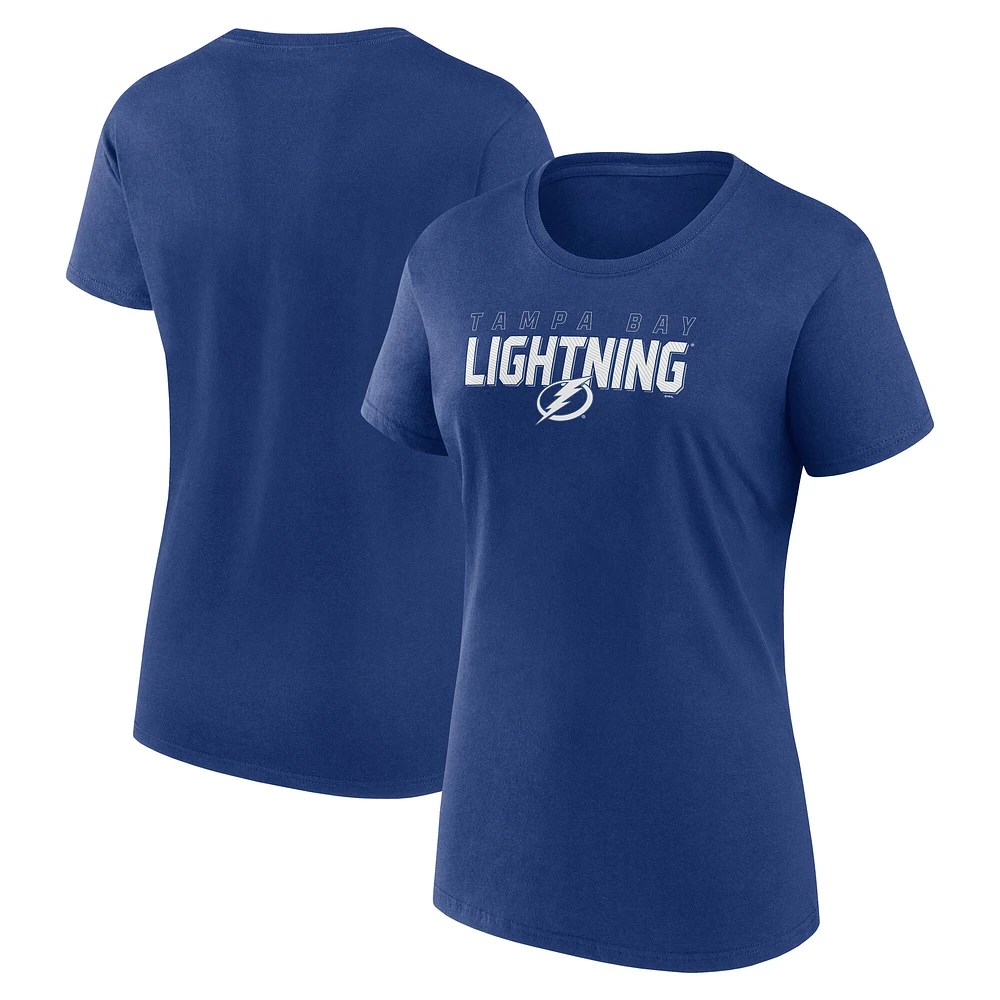 T-shirt bleu à col rond pour femme du Lightning de Tampa Bay