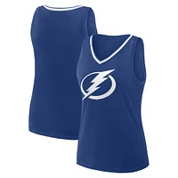 Women's Blue Tampa Bay Lightning Stellar Win V-Neck Tank Top