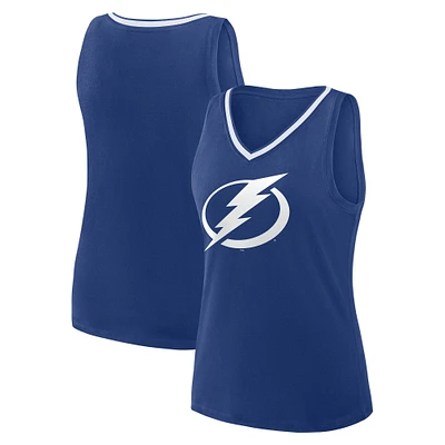 Women's Blue Tampa Bay Lightning Stellar Win V-Neck Tank Top