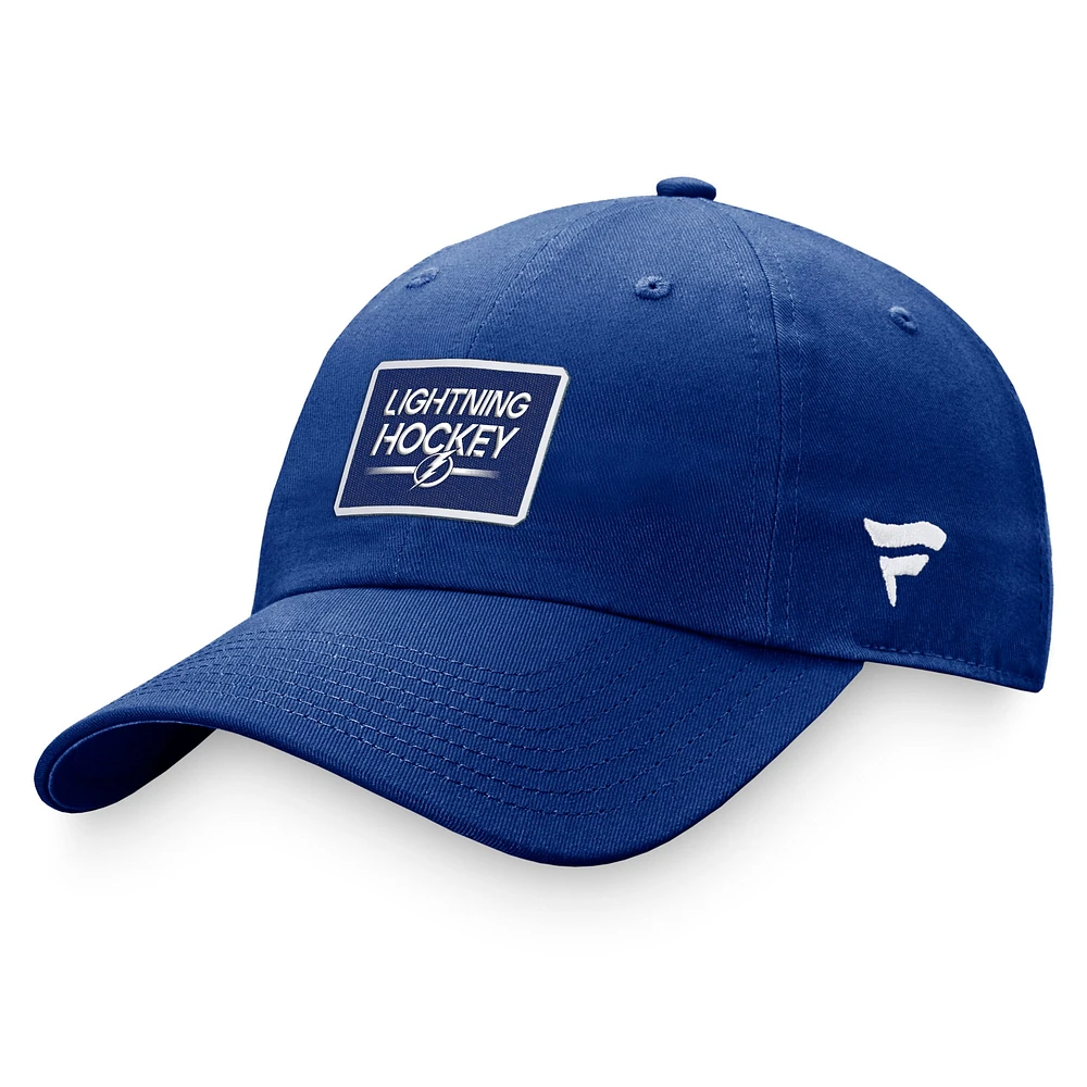 Casquette réglable bleu Tampa Bay Lightning Authentic Pro Rink Fanatics pour femmes