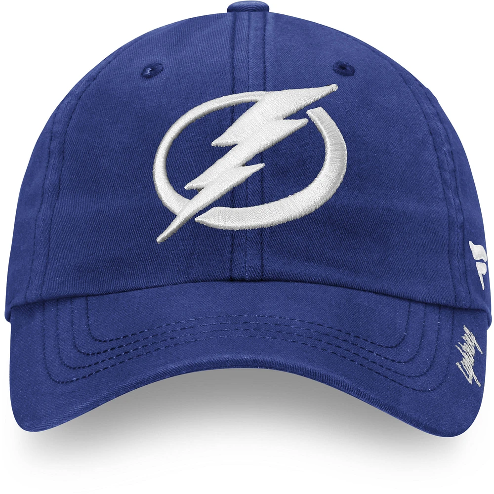 Casquette ajustable avec logo principal Tampa Bay Lightning Core Fanatics pour femmes, bleu